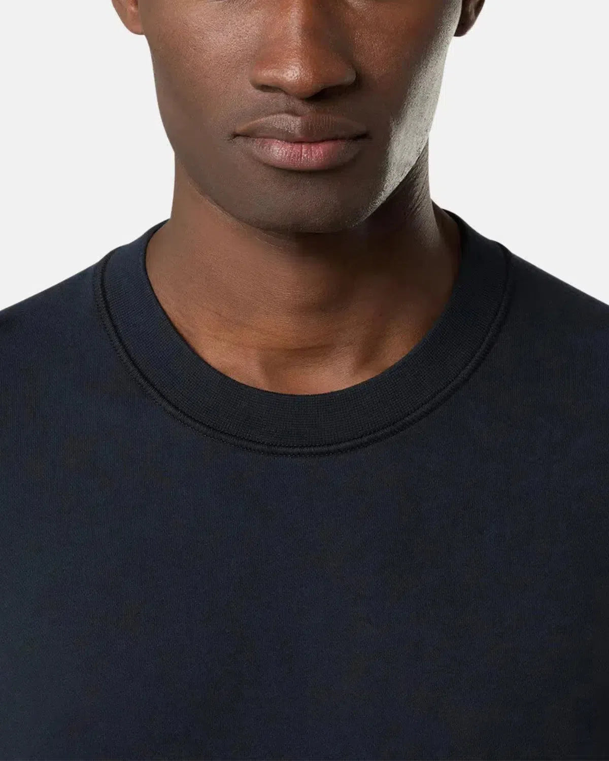 STONE ISLAND-STONE ISLAND 6100044 ORGANIC COTTON FLEECE SWEATSHIRT NAVY BLUE-NORTHERN THREADS DESIGNER MENSWEAR