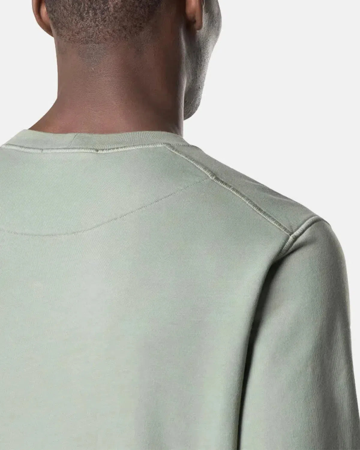 STONE ISLAND-STONE ISLAND 6100044 ORGANIC COTTON FLEECE SWEATSHIRT SAGE GREEN-NORTHERN THREADS DESIGNER MENSWEAR