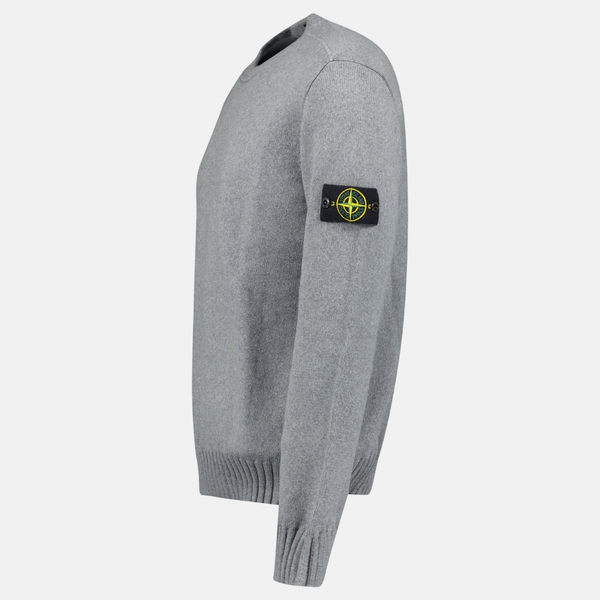 Stone Island Thick Knitted Compass - Badge Sweater Grey - F1 - northern threads uk