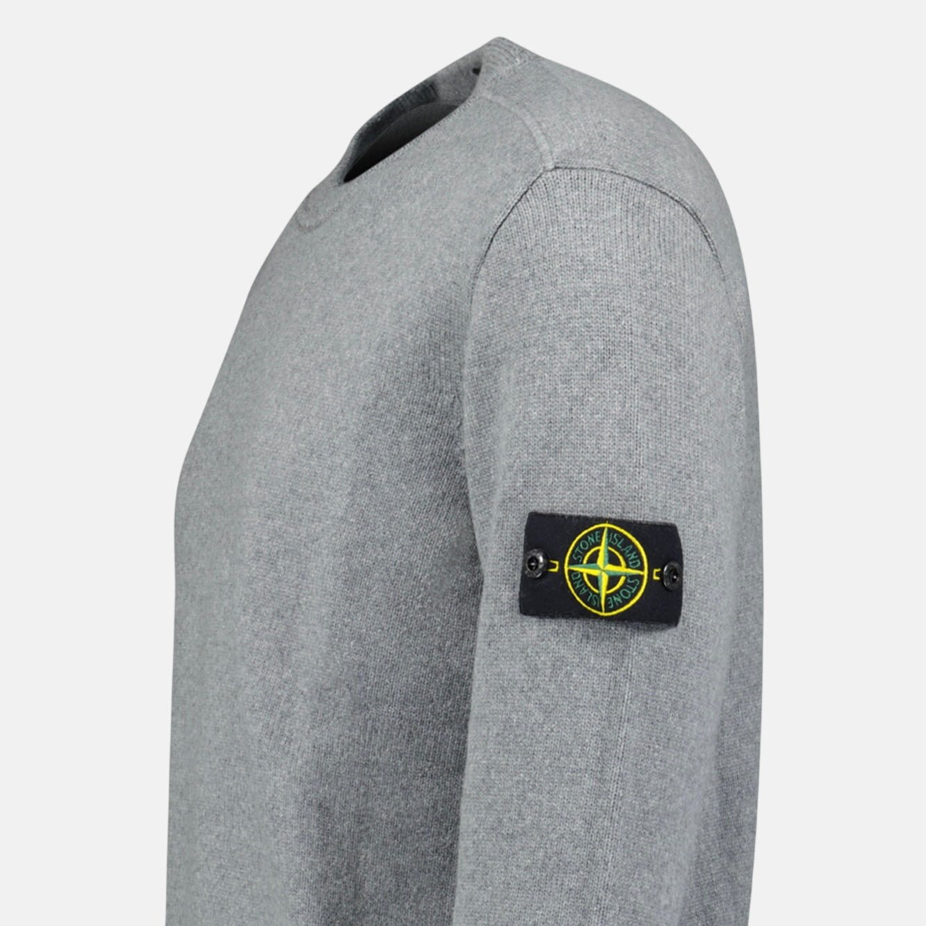 Stone Island Thick Knitted Compass - Badge Sweater Grey - F1 - northern threads uk