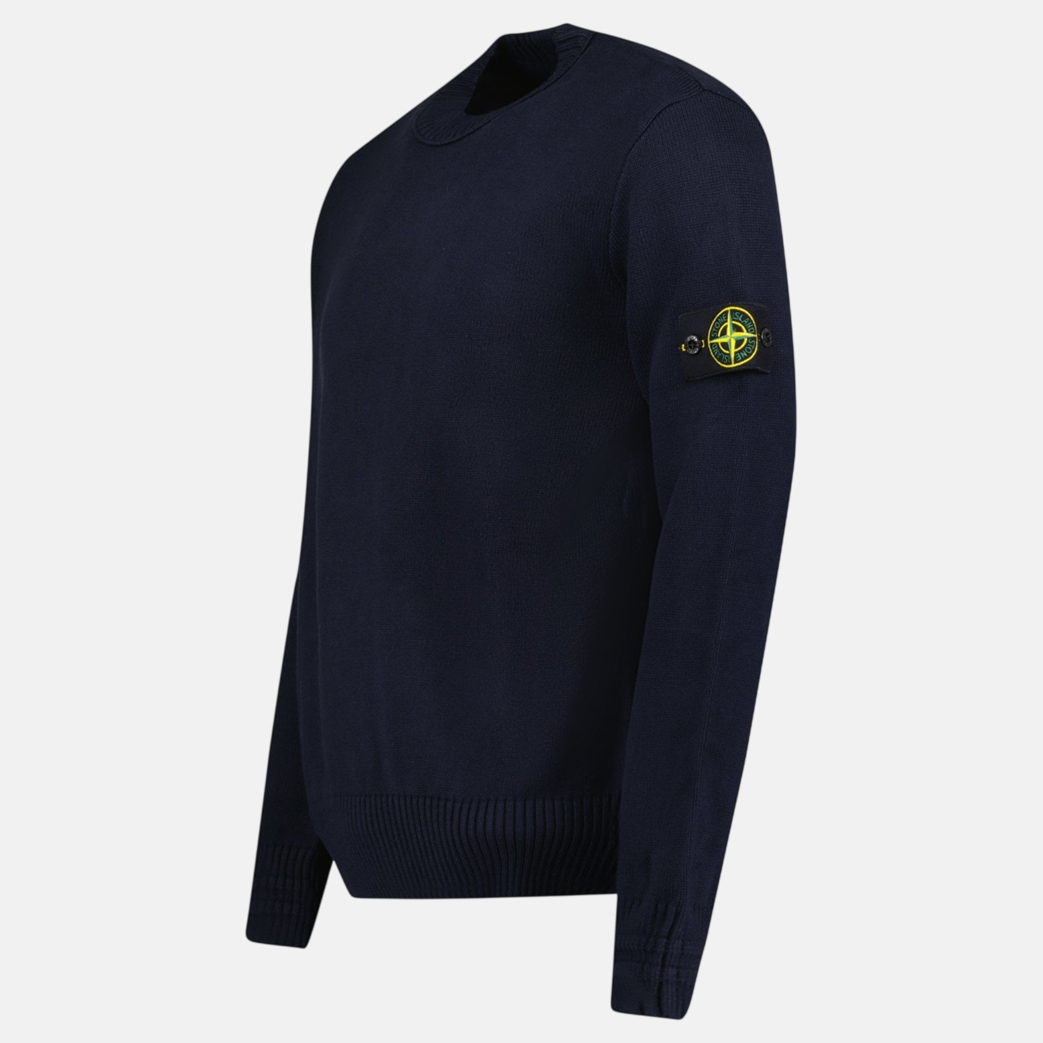 Stone Island Thick Knitted Compass - Badge Sweater Navy Blue - B25 - northern threads uk