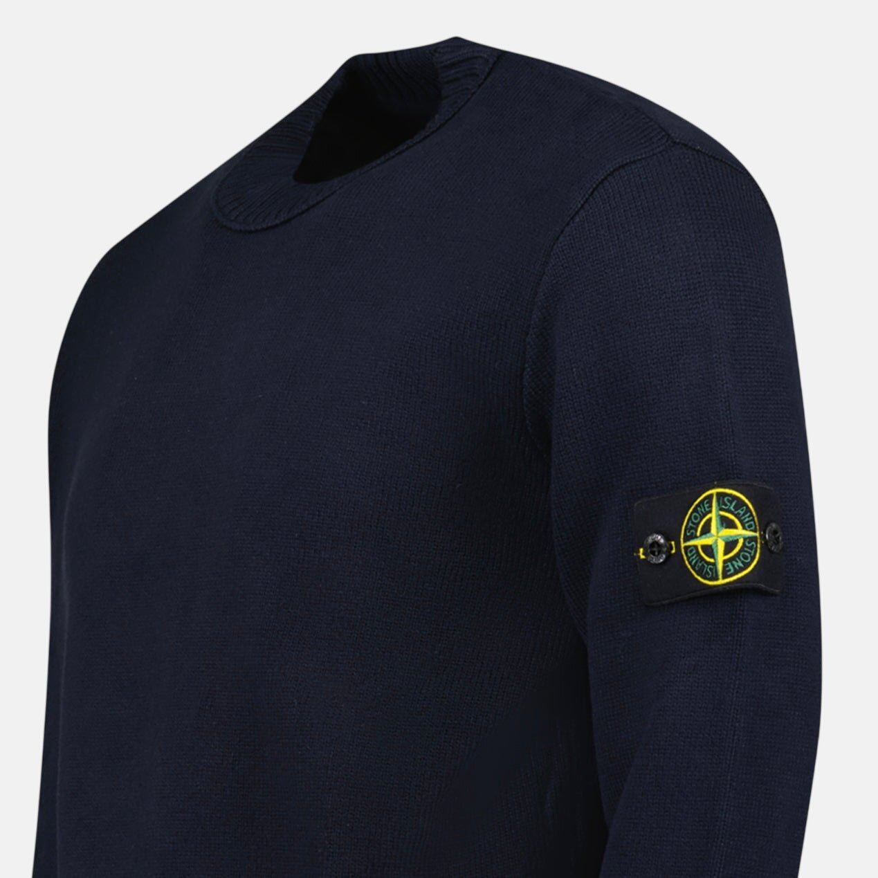 Stone Island Thick Knitted Compass - Badge Sweater Navy Blue - B25 - northern threads uk