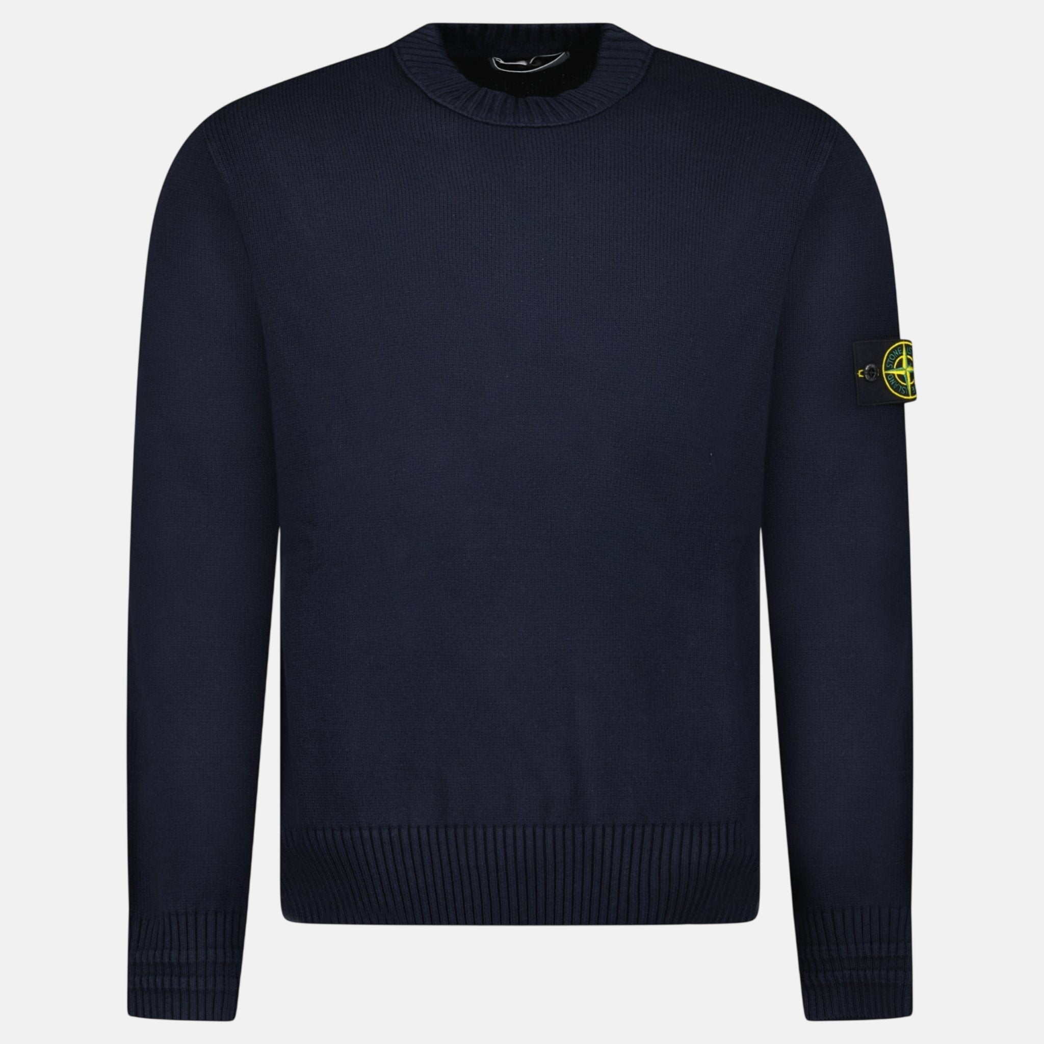 Stone Island Thick Knitted Compass - Badge Sweater Navy Blue - B25 - northern threads uk