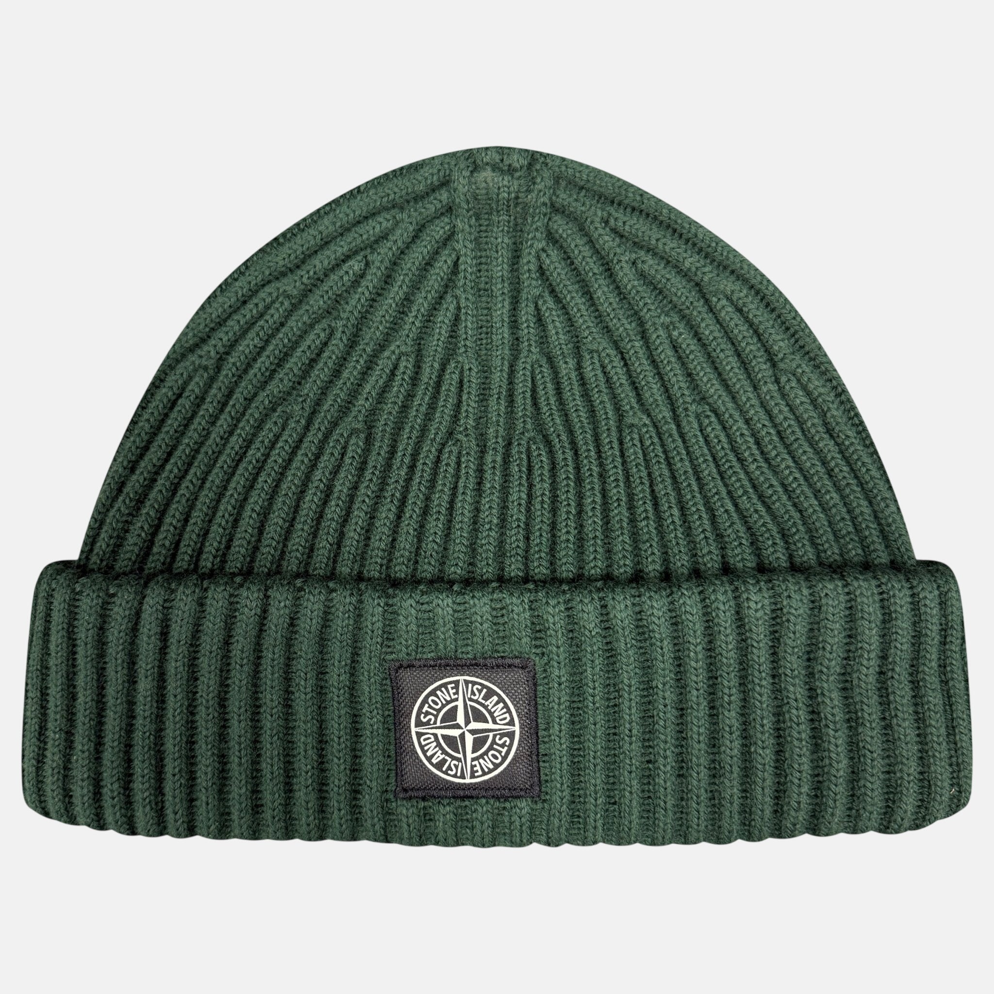 Stone Island Thick Ribbed Wool Beanie Hat Musk Green - Hat Box 2 - northern threads uk