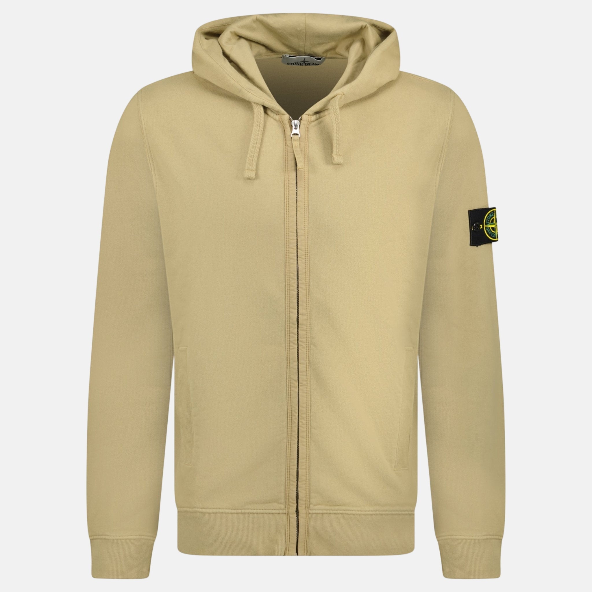 Stone Island Zip Hooded Sweatshirt Biscuit - C86 - northern threads uk