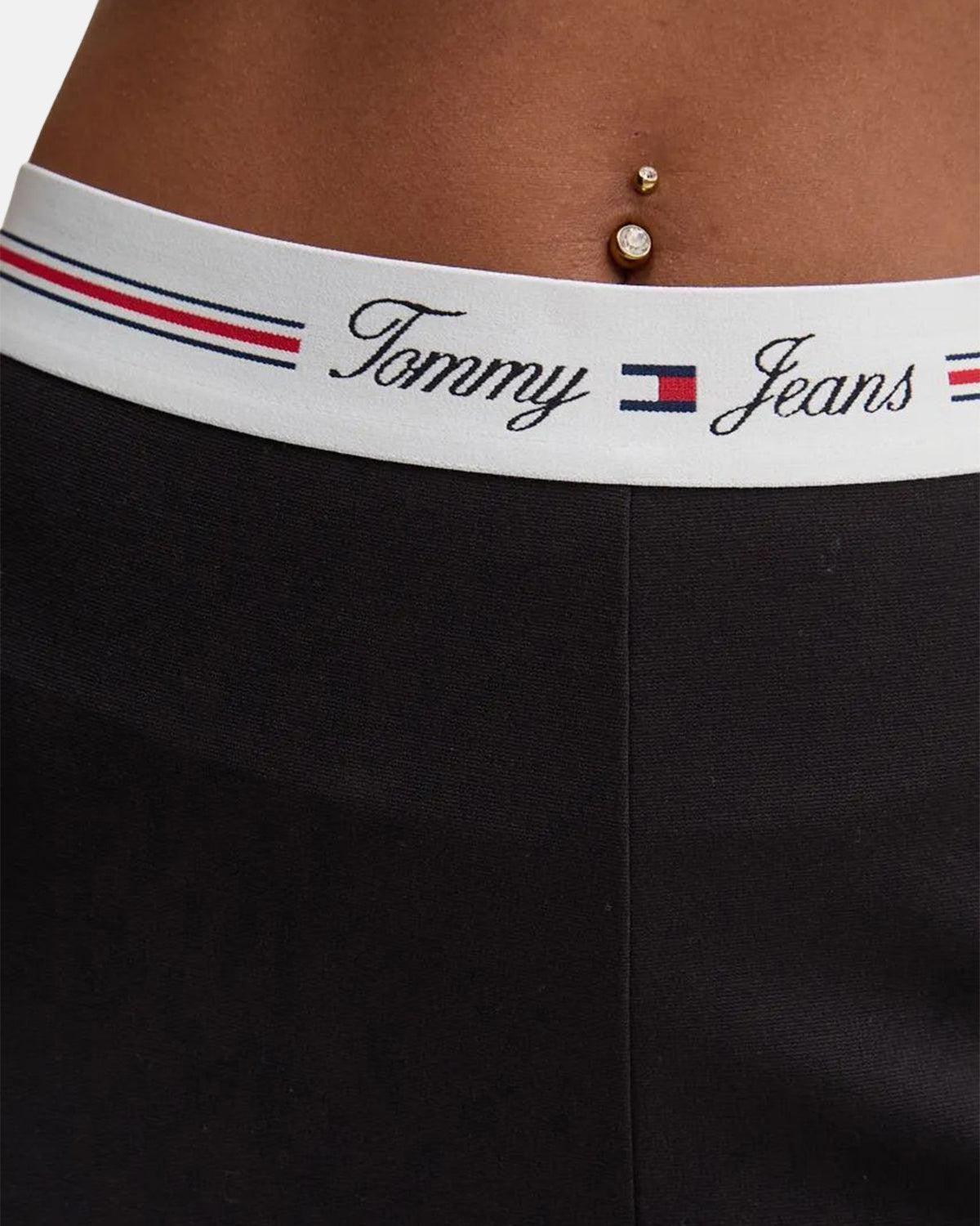 TOMMY HILFIGER WOMENS TJW SIGNATURE TAPPING LEGGINGS BLACK - northern threads
