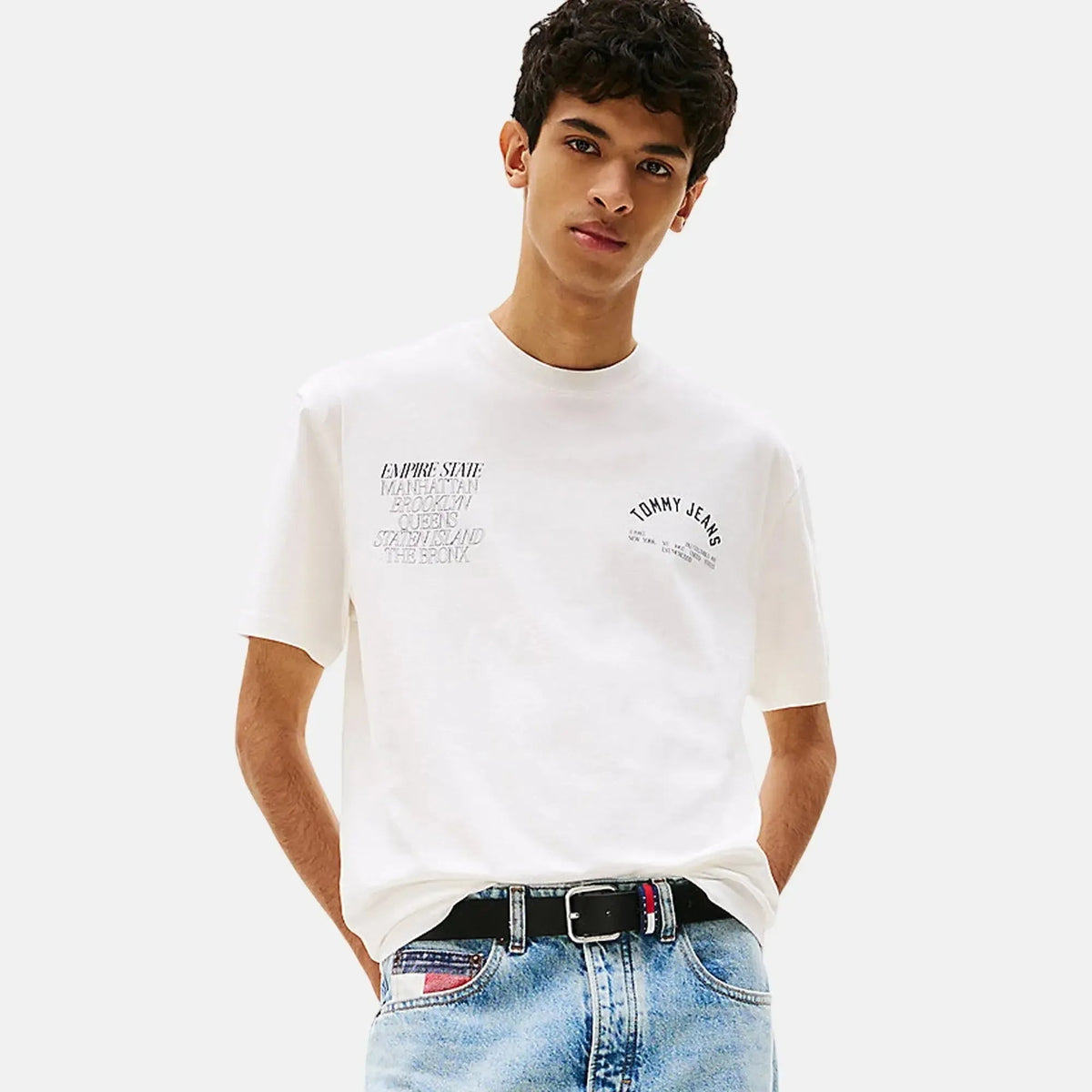 Tommy Jeans Graphic Boroughs T-Shirt Ecru | Northern Threads Designer Menswear