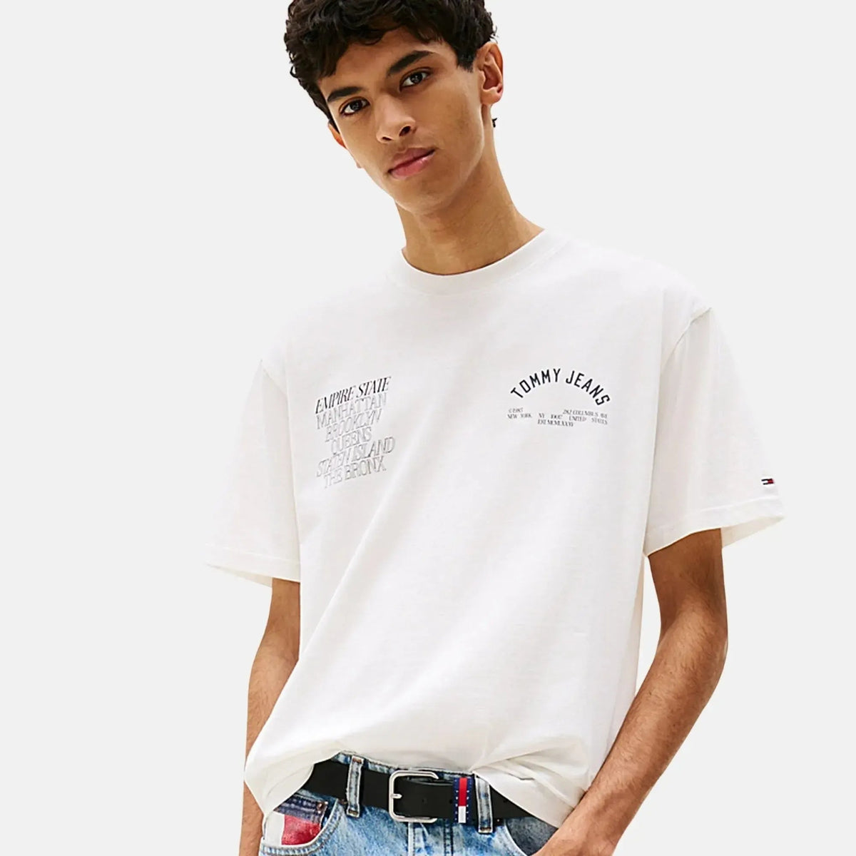 Tommy Jeans Graphic Boroughs T-Shirt Ecru | Northern Threads Designer Menswear