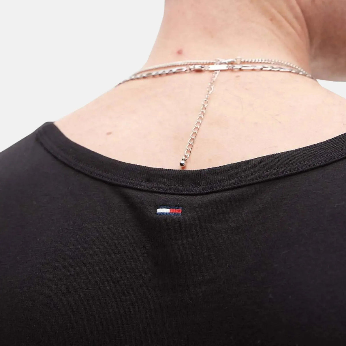 Tommy Jeans Stack Logo Tank Top Vest Black | Northern Threads Designer Menswear
